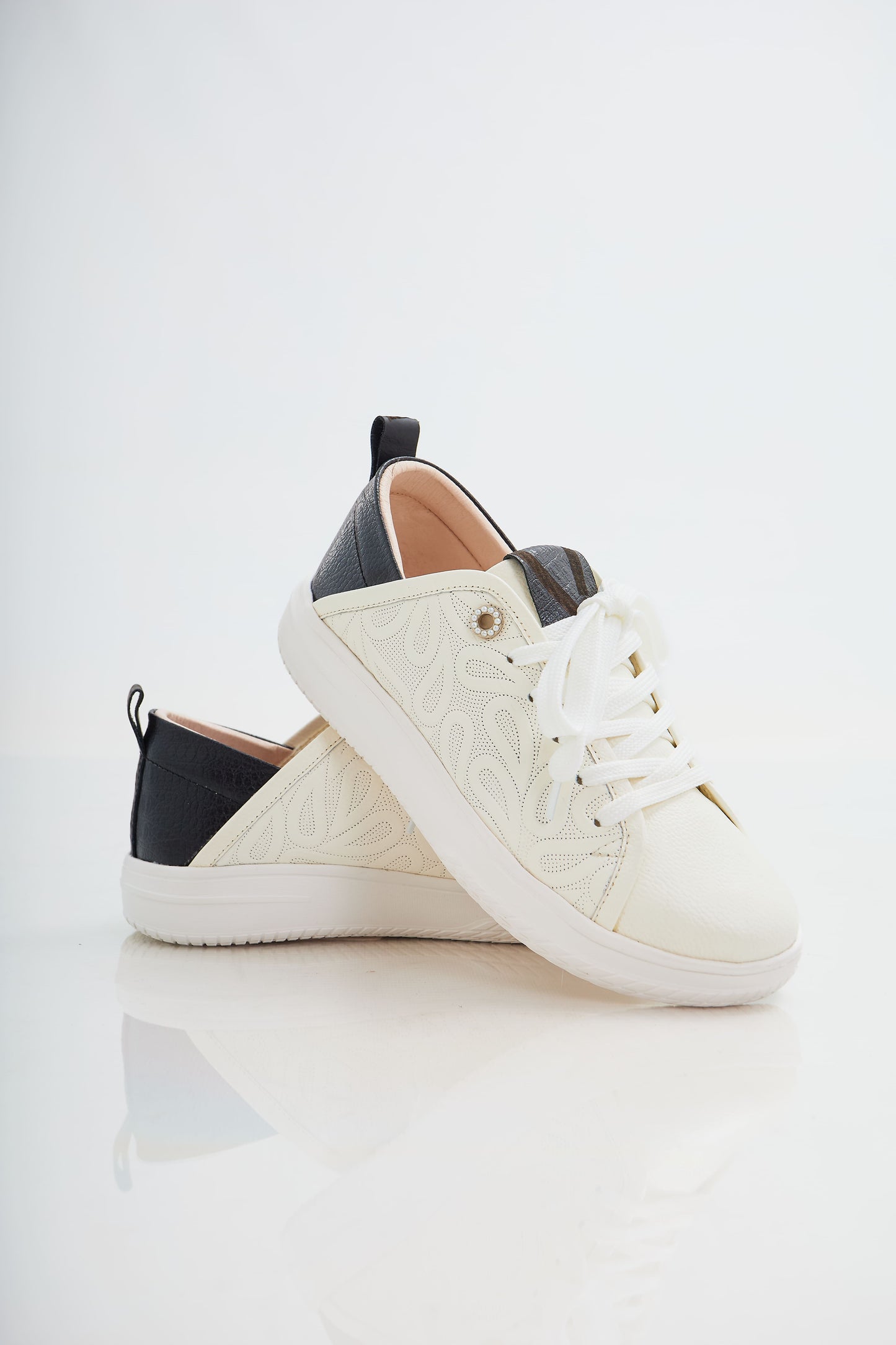 Zapatillas en cuero Val·lentia Blanco Talco 001 NLT
