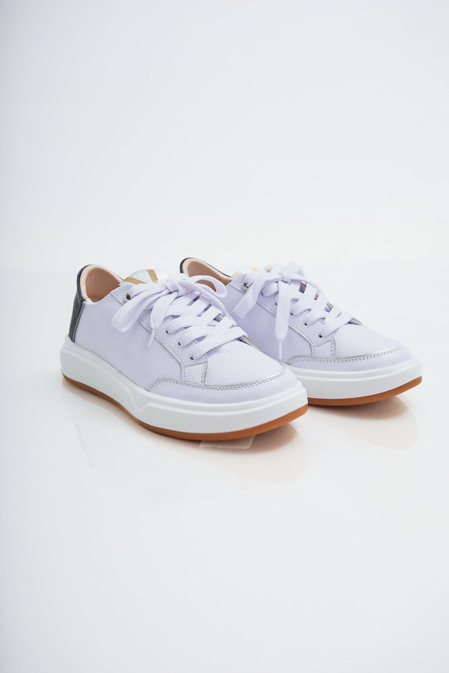Zapatillas en cuero Val·lentia Blanco Azul 002 BPR
